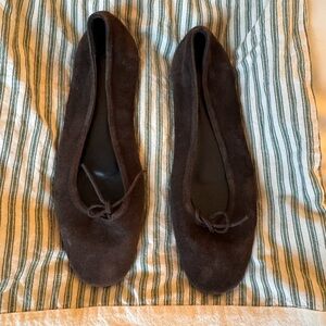 Aeyde Brown Suede Ballet Flats size 38.5